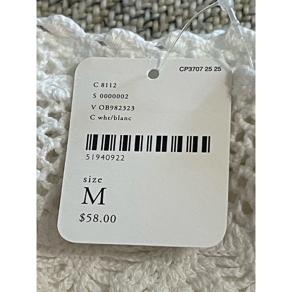 Free People Bright White Embroidered Tank Top NWT Size Medium - Picture 7 of 11